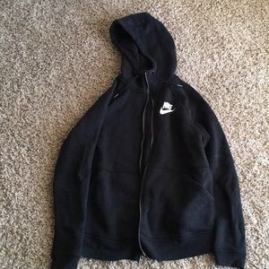 Black front zip Nike hoodie